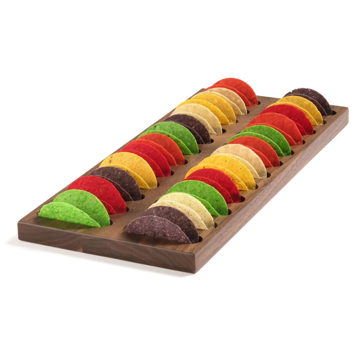 24 Spot Wood Mini Taco Tray - Image 3