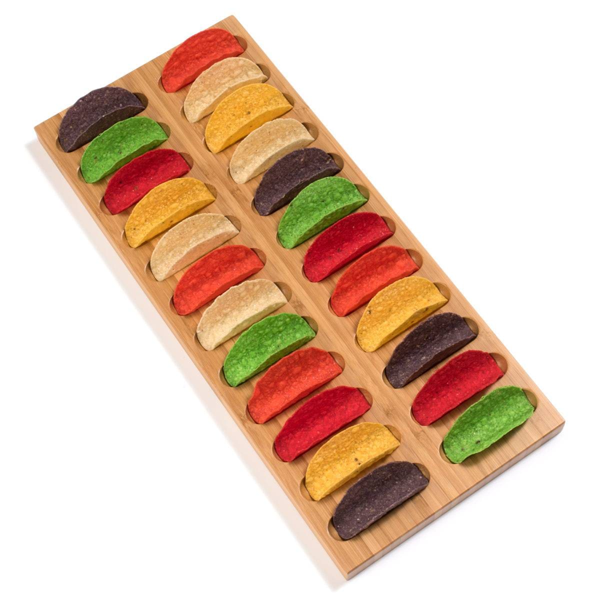 24 Spot Wood Mini Taco Tray - Image 2